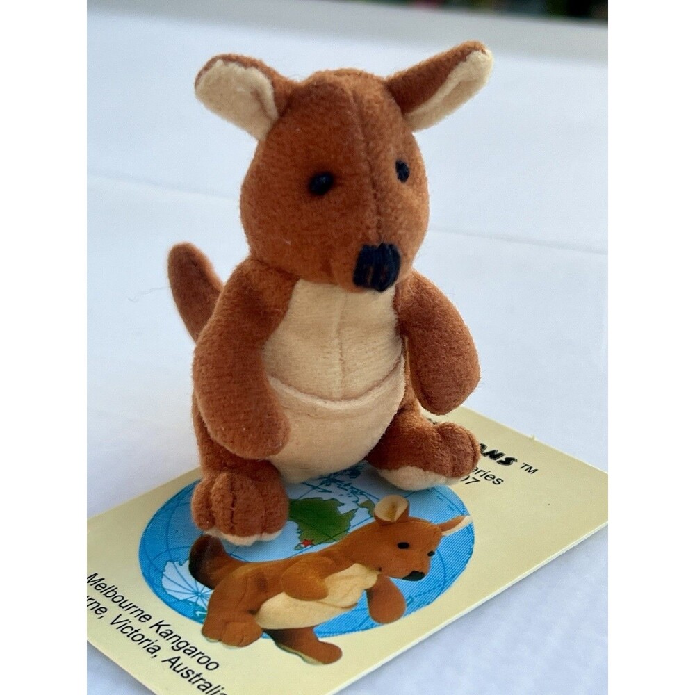1997 WeeBeans Melbourne Kangaroo Princess Soft Toys Plush Hang Tag Vintage